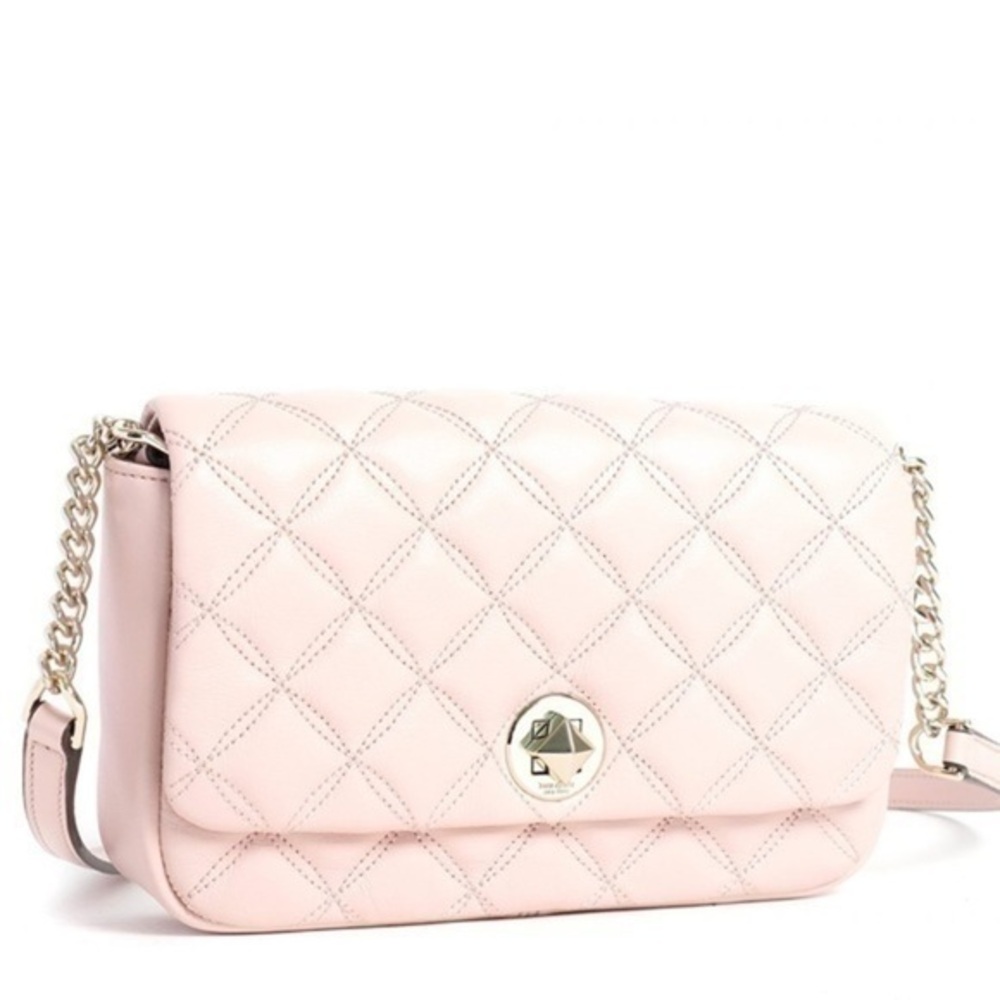 Kate Spade Quilted Leather Crossbody Bag Chain Strap Turnlock NWT